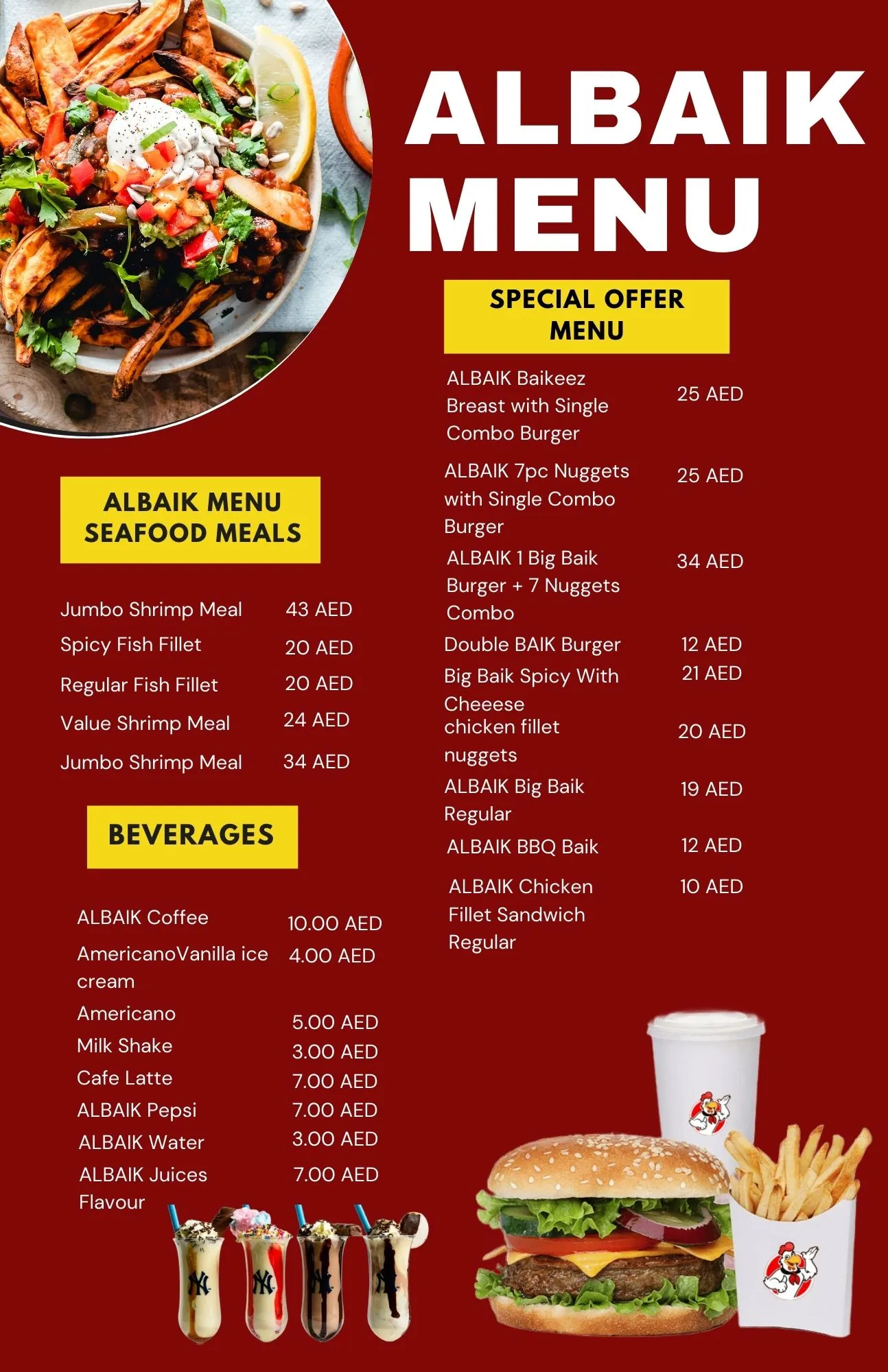 ALBAIK UAE MENU