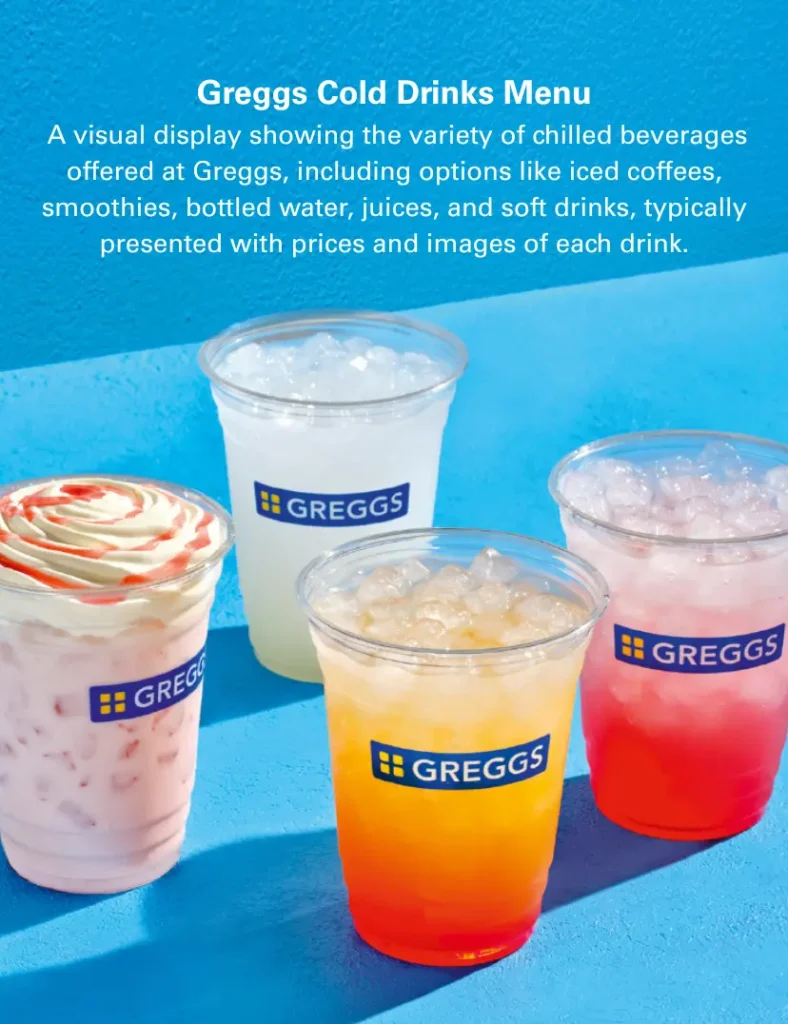 Greggs Cold Drinks Menu 3 Greggs Cold Drinks Menu