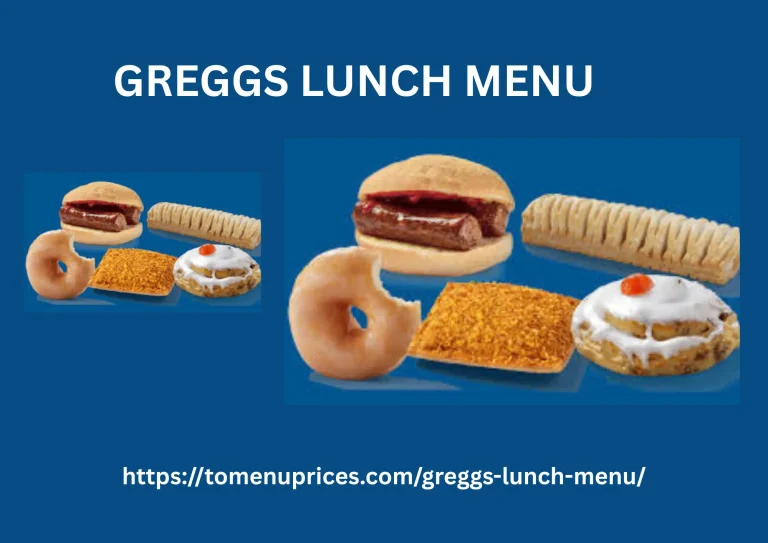 GREGGS LUNCH MENU