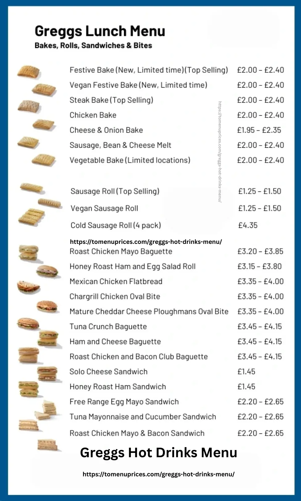 Greggs Lunch Menu